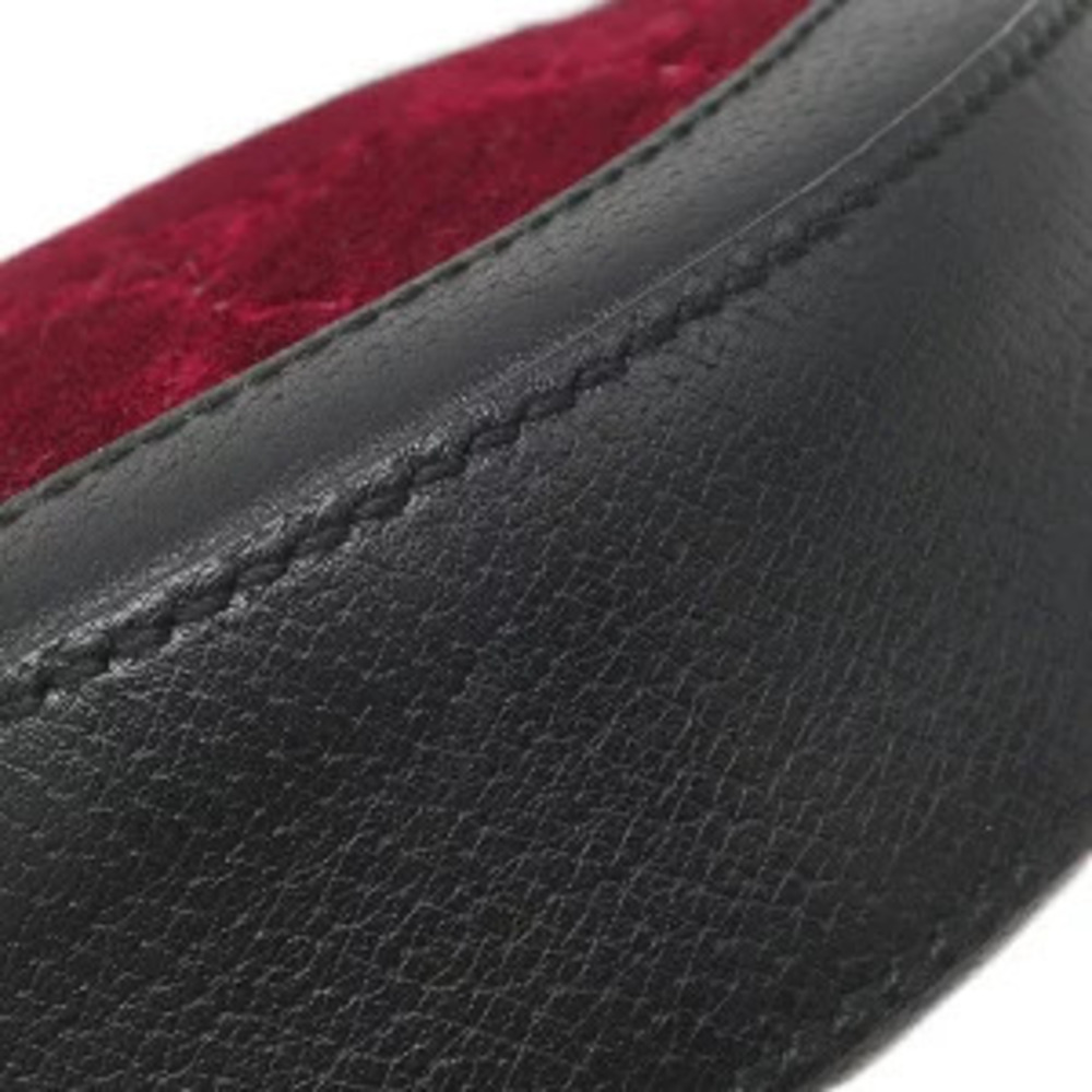 Gucci Velvet Round GG Logo Black Shoulder Red Bag Leather - Picture 4 of 6